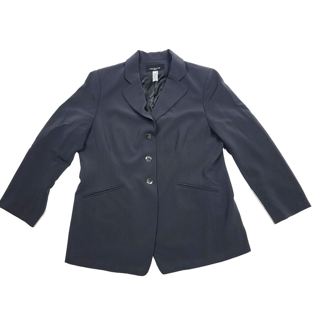 Jones New York Women Blazer Polyester Blend Elegant Stretchy Fully Lined 16W